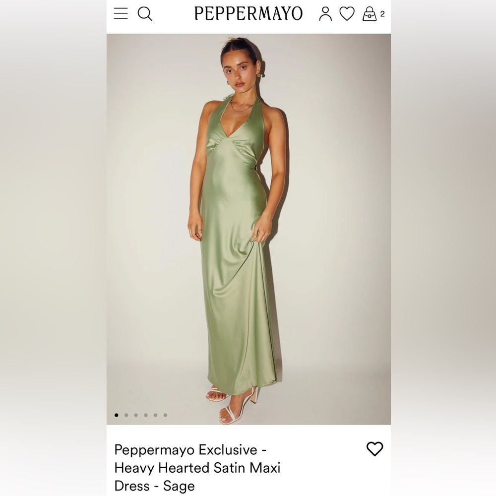 Sage Halter Maxi Dress - Peppermayo